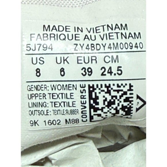 Converse Chuck Taylor All Star Low Top Sneaker Dark Gray Women's Size 8 - Picture 7 of 7